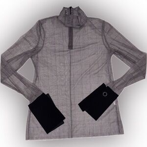 Zara Sheer Mock Neck Blouse